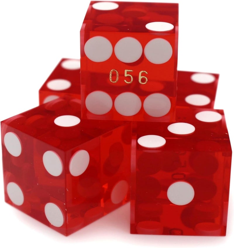 CGS Casino Style Craps Dice Sets - 19mm Professional Grade AAA Serialized Security with Razor Edges - Red - from - Image 1